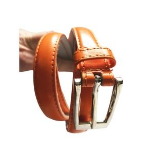 Skinny Leather Belt Genuine Leather Orange  Belt Size L B62